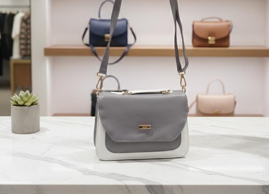 two-tone crossbody or sling bag. 