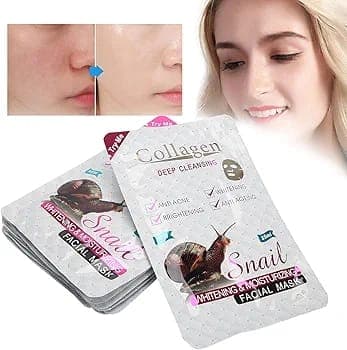  Collagen Snail Deep Cleansing Facial Mask, 2Pcs 4