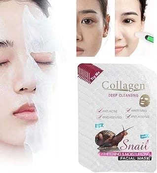  Collagen Snail Deep Cleansing Facial Mask, 2Pcs 5