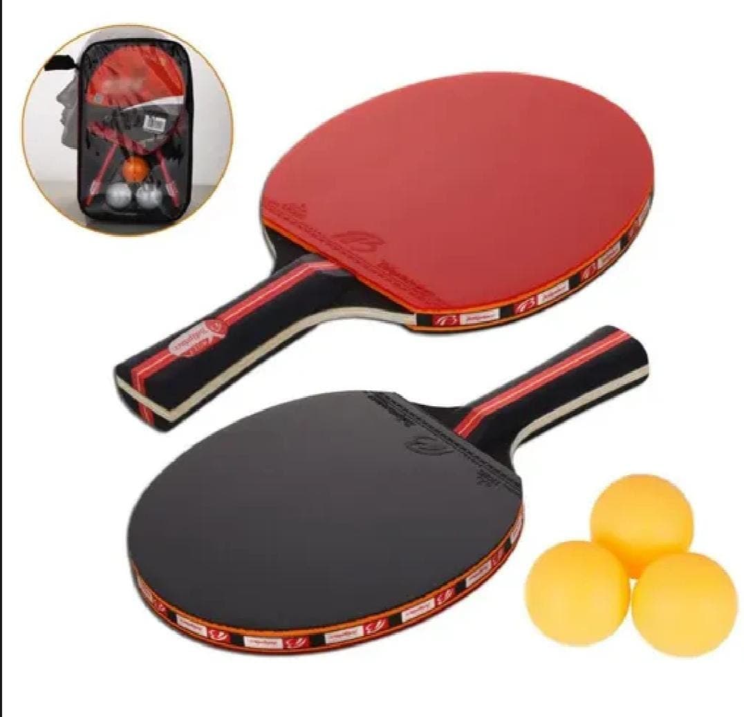 2Pcs bat Table Tennis Racket with 3 Balls  1