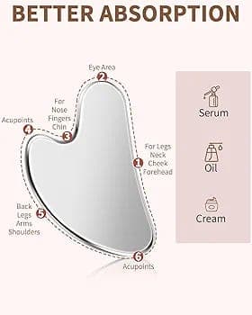  stainless steel gua sha facial massage tool, 4
