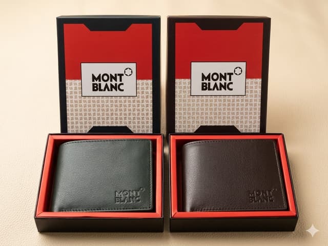 Black Mont Blanc Slim Genuine Leather Wallet For Men