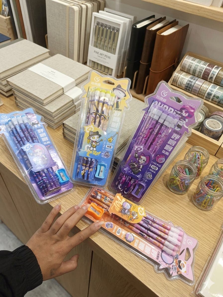 12Pcs Cartoon Labubu Pencil Set With Rubber Pencil Sharpener Student Writing Drawing Pencils Student Stationery School Supplies Fayshow 3