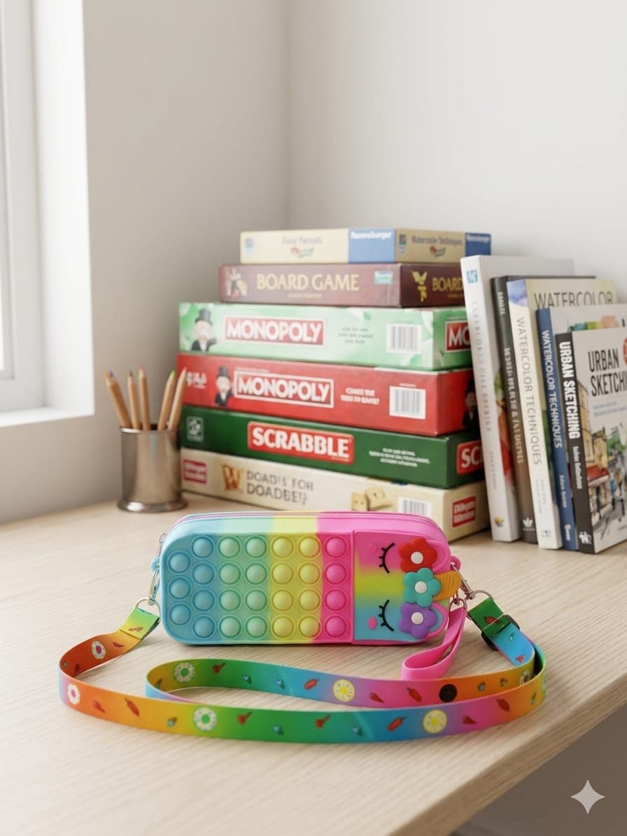  2-in-1 Pop-It Pencil Case and Sling Bag.