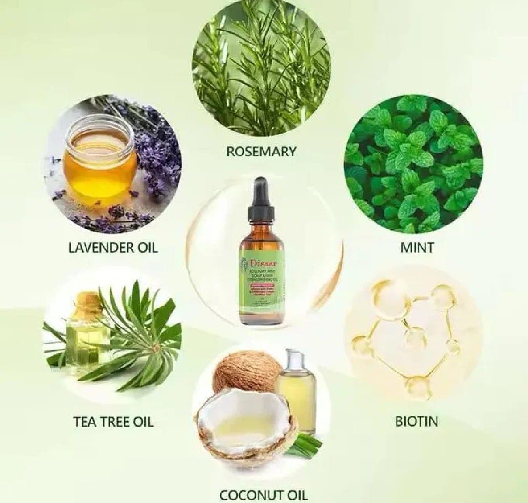 Disaar Rosemary Mint Scalp And Hair Strengthening Oil 60ml 1