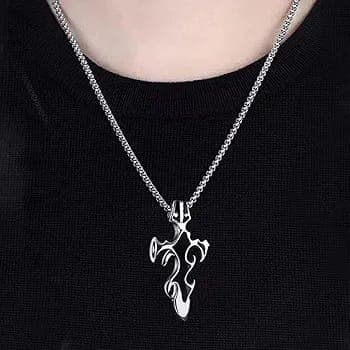 Stainless Steel Cross Pendant Chain Necklace – Unisex Fashion Jewelry for Daily Wear 2