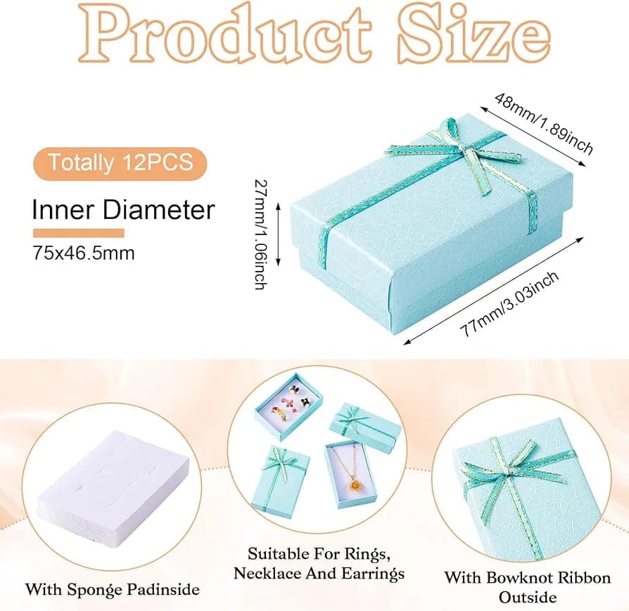 Rectangle Gift Boxes with Sponge Inside for Rings Necklaces Earrings Bracelet PCs 2
