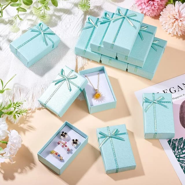 Rectangle Gift Boxes with Sponge Inside for Rings Necklaces Earrings Bracelet PCs