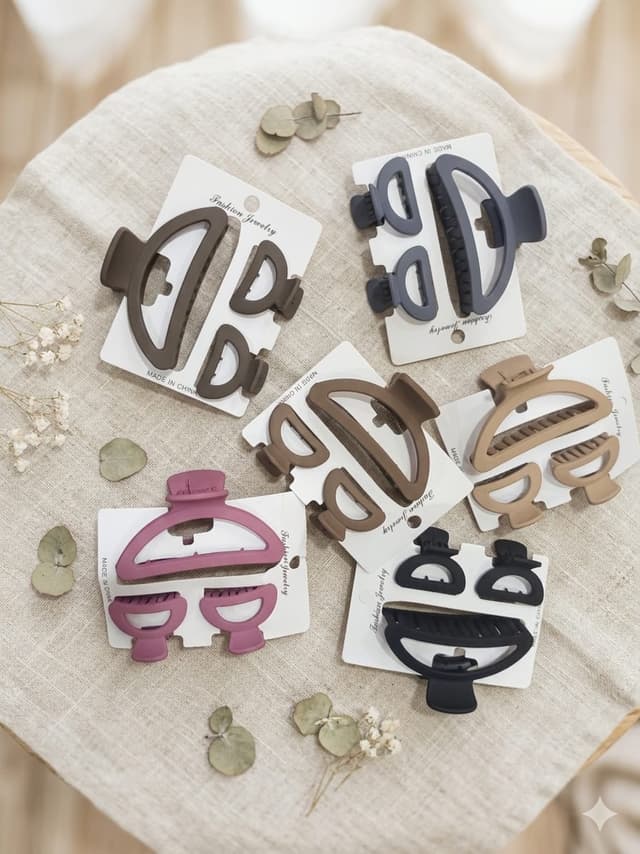 3Pcs Set Elegant Hollow Matte Hair Claw Clips for Women