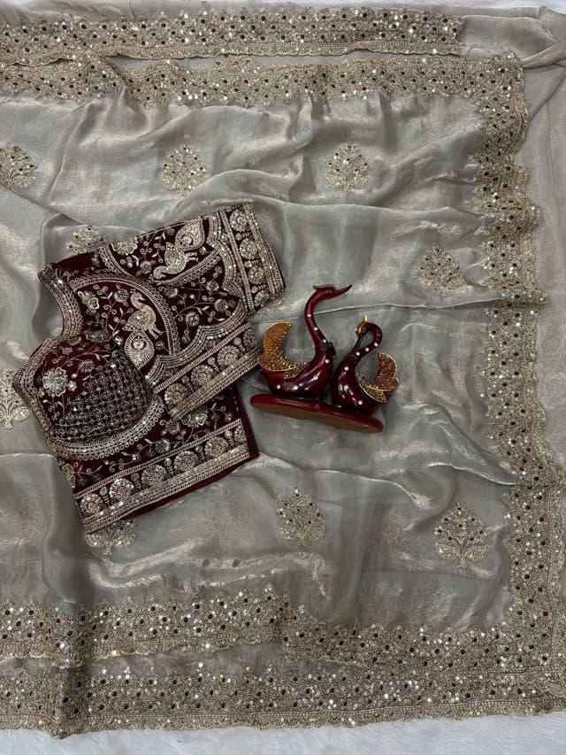 Shivshakti Collection  Frendy Satin With Sequience Embroidery Work Saree