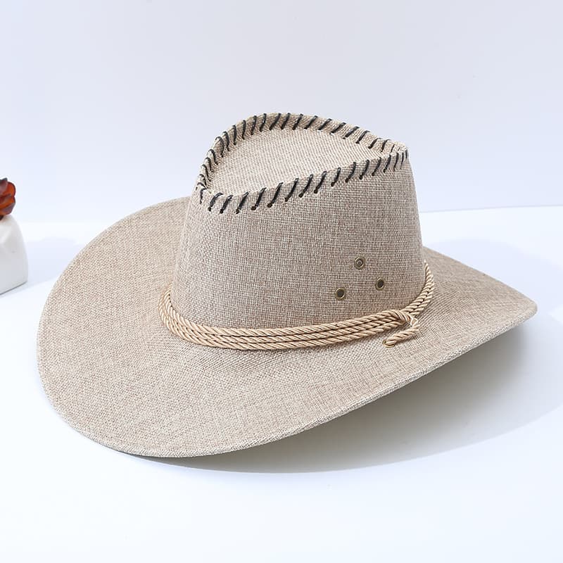 These are unisex straw cowboy hats featuring a western style, a wide brim, and a breathable weave suitable for summer.  3