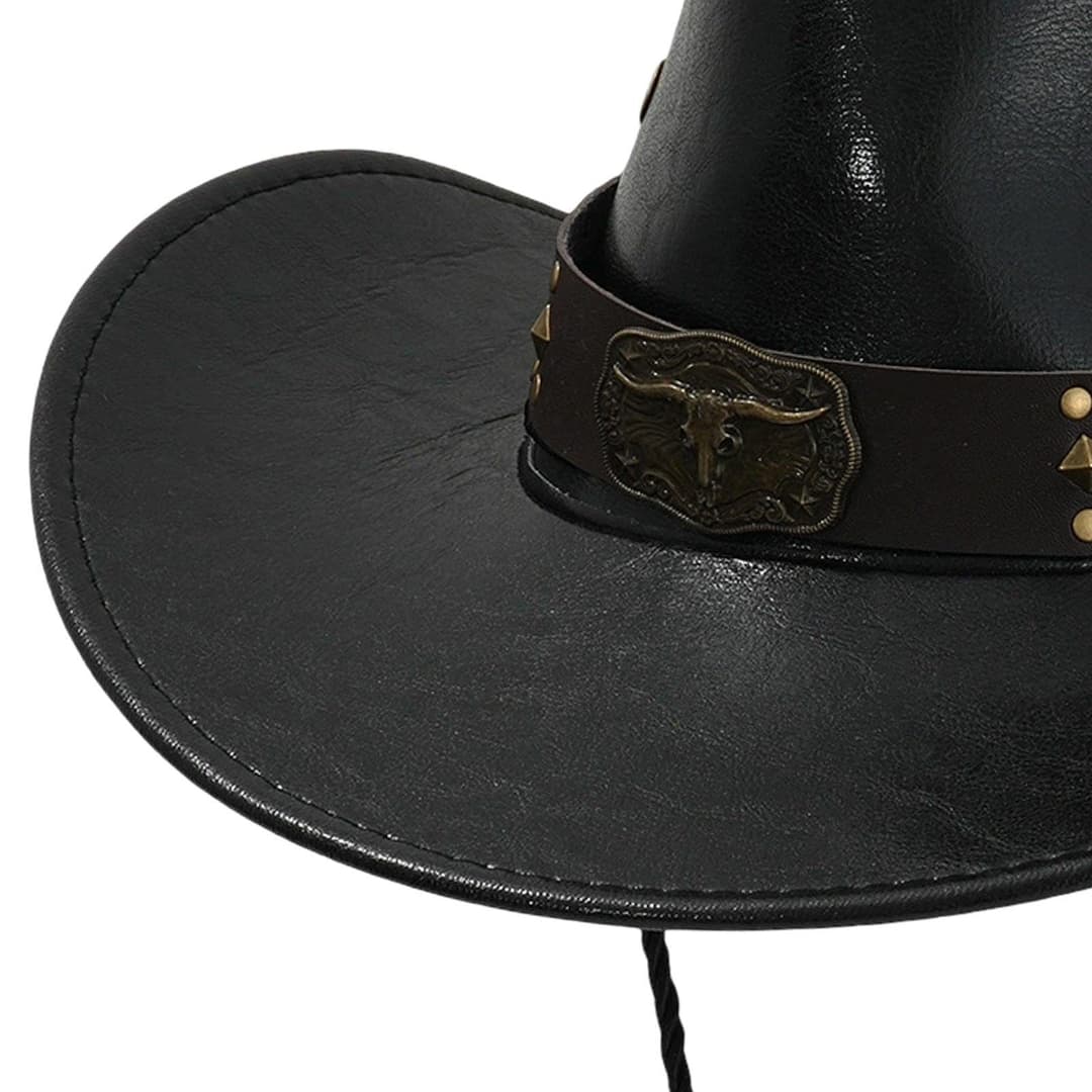 Trendy Leather Cowboy Hat  4