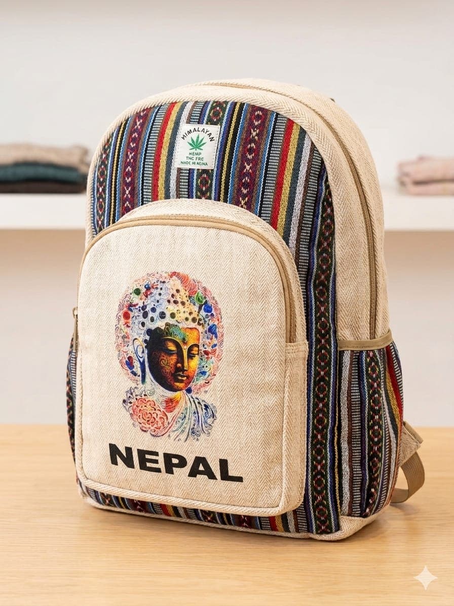 Hemp Printed MultiPurpose Comfortable Unisex Backpack For Casual Travelling and College 4