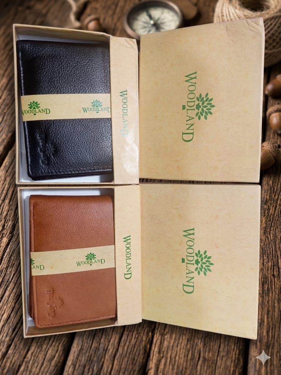 Woodland Original Leather Bi-Fold Wallet for Men with Elegant Gift box 1