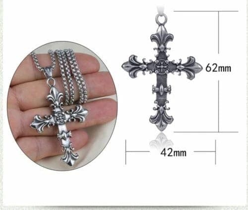 unisex Gothic-style cross pendant necklace  2