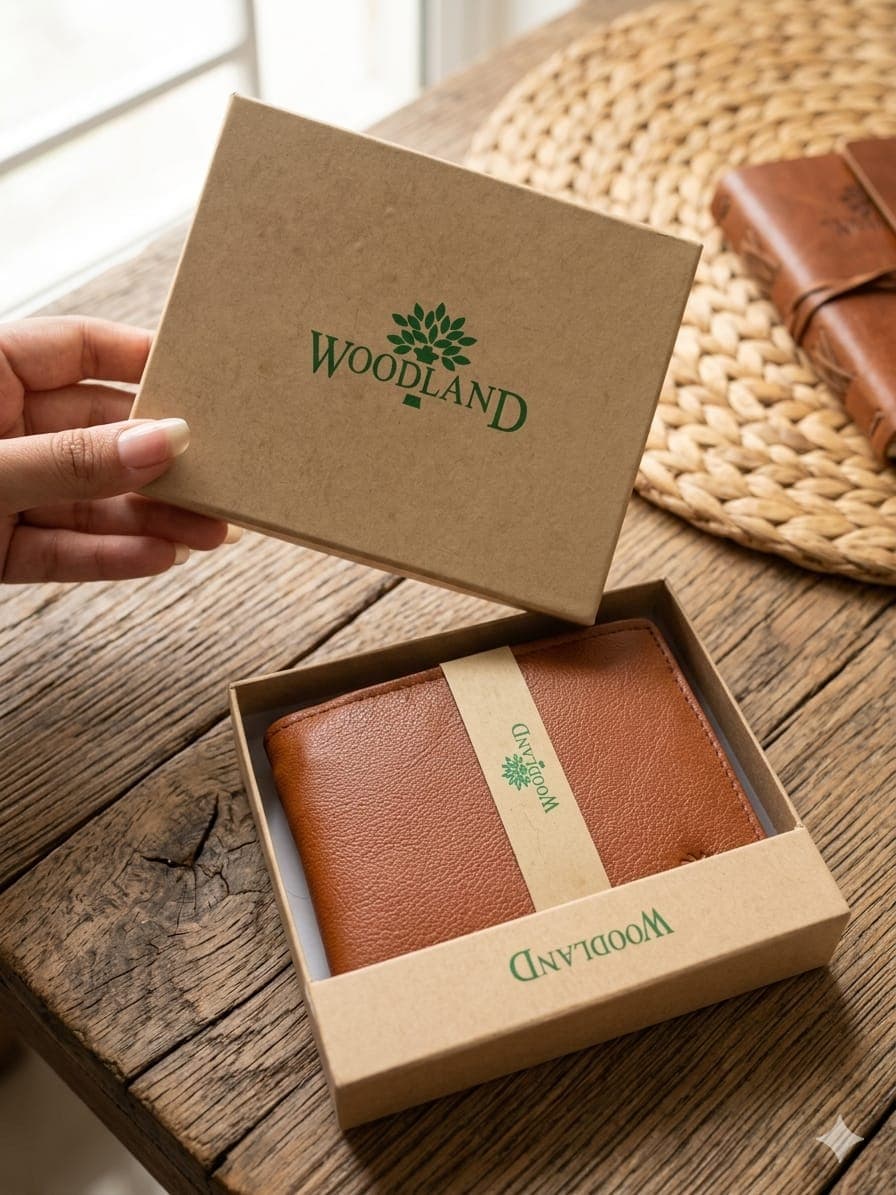 Woodland Original Leather Bi-Fold Wallet for Men with Elegant Gift box 8