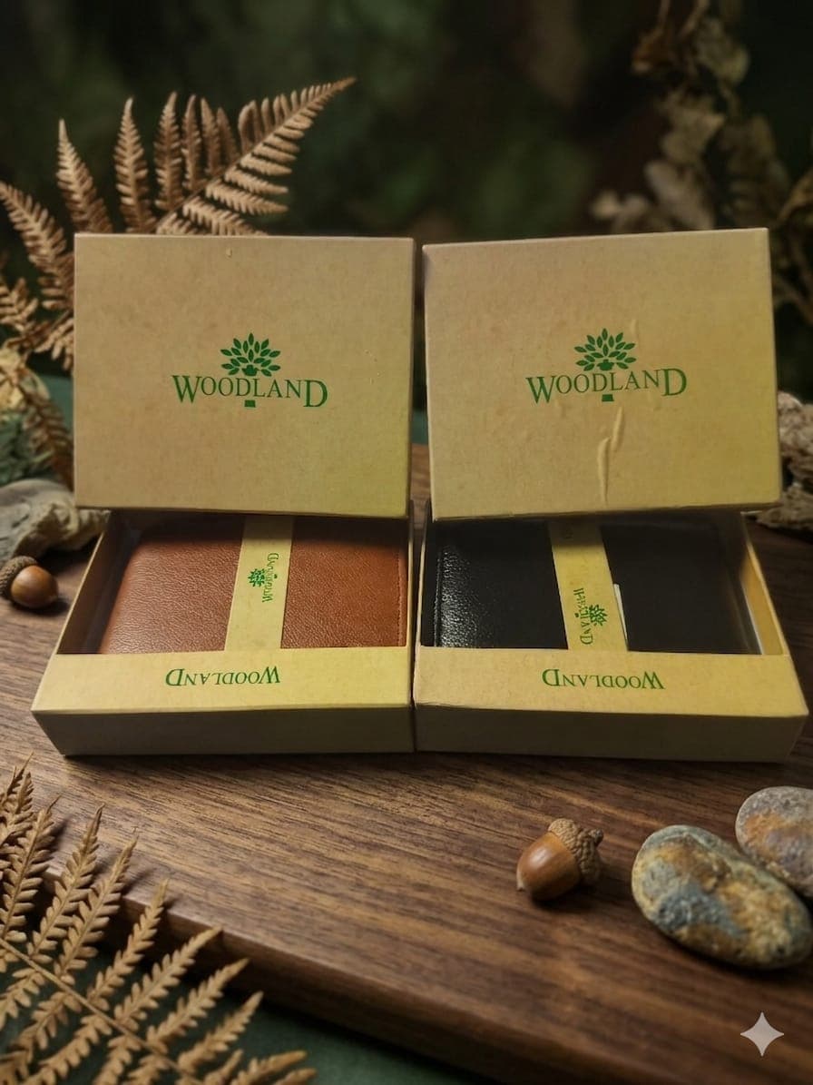 Woodland Original Leather Bi-Fold Wallet for Men with Elegant Gift box 5