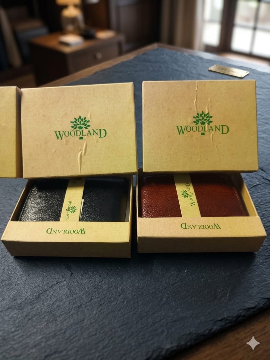 Woodland Original Leather Bi-Fold Wallet for Men with Elegant Gift box 7