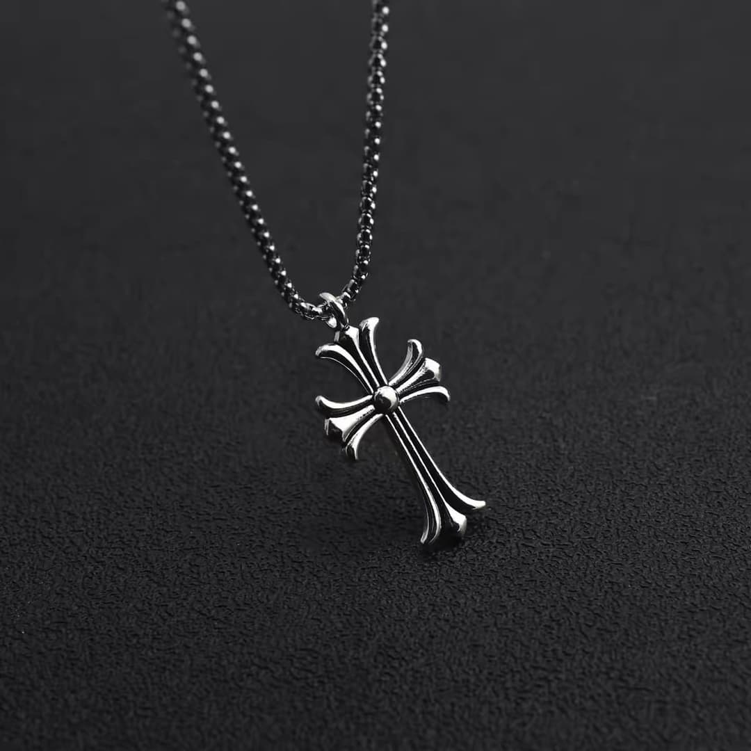 Chrome Hearts Cross Pendant Necklace for Men & Women – Stainless Steel Chain Jewelry 5