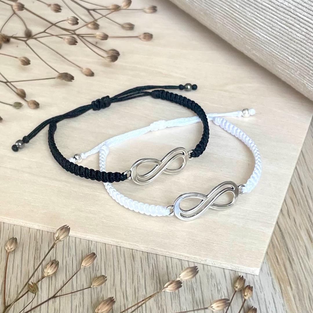 2Pcs 8 Words Infinity Love Couple Bracelets For Women Men Handmade Braided Rope Chain Charm Matching Bracelet Friendship Jewelry 2