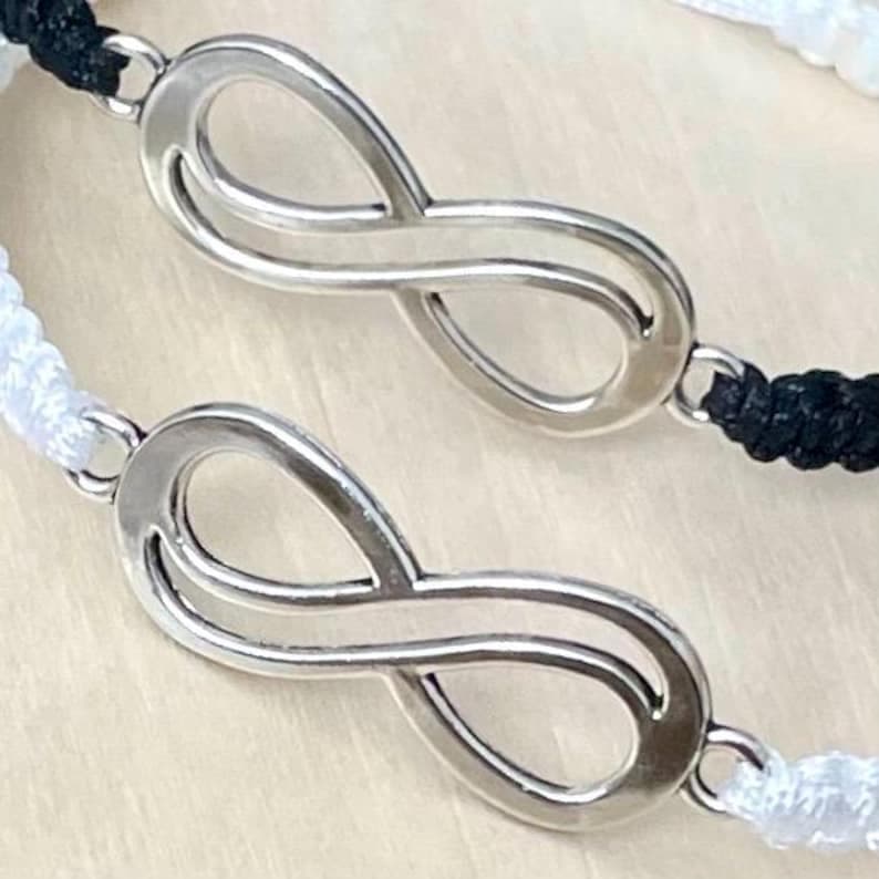 2Pcs 8 Words Infinity Love Couple Bracelets For Women Men Handmade Braided Rope Chain Charm Matching Bracelet Friendship Jewelry 6