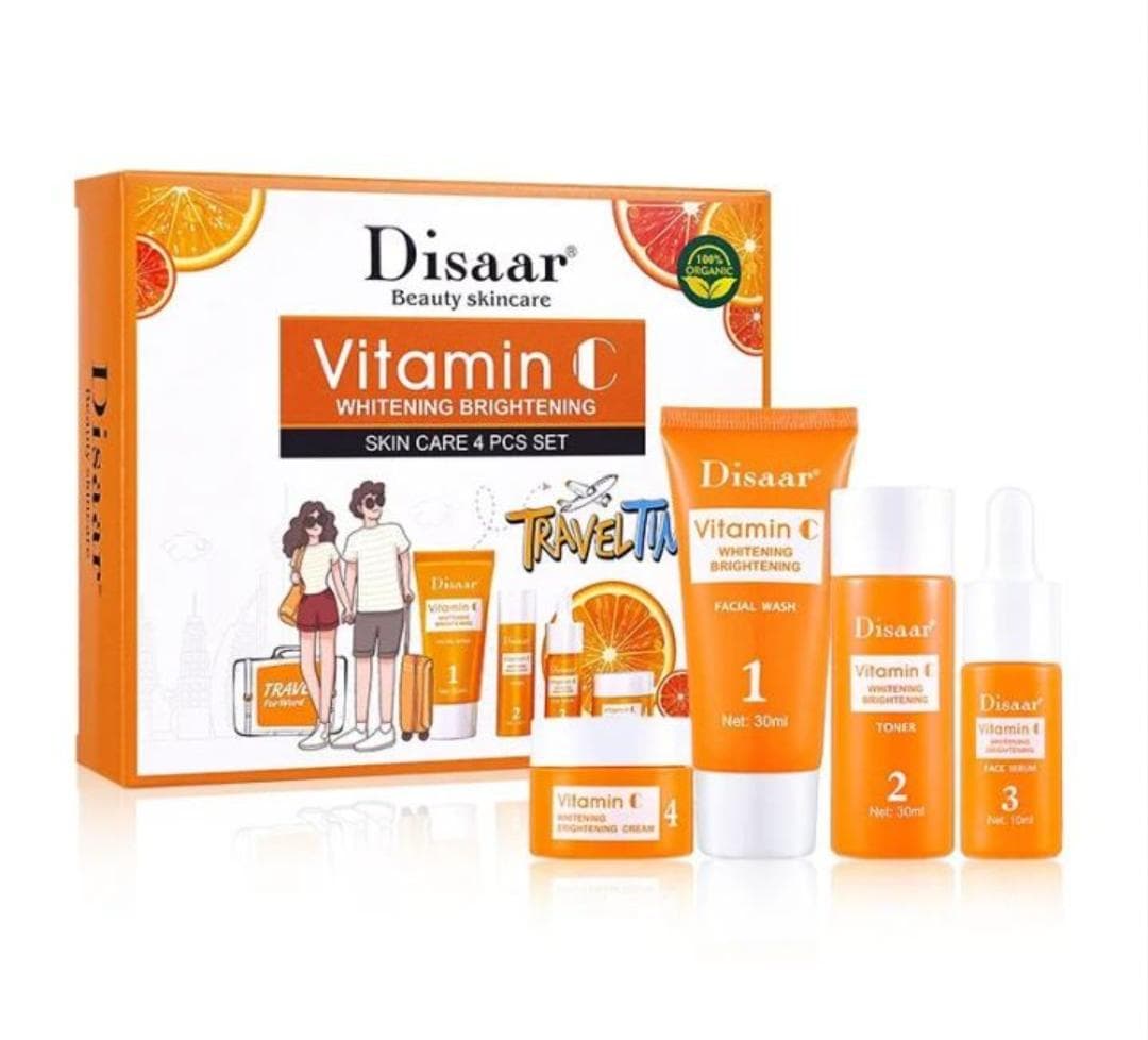 4 In 1 Set Disaar Beauty Vitamin C Skincare Set – Cleanser, Toner, Serum & Cream | Gift Set for Women & Teens 3