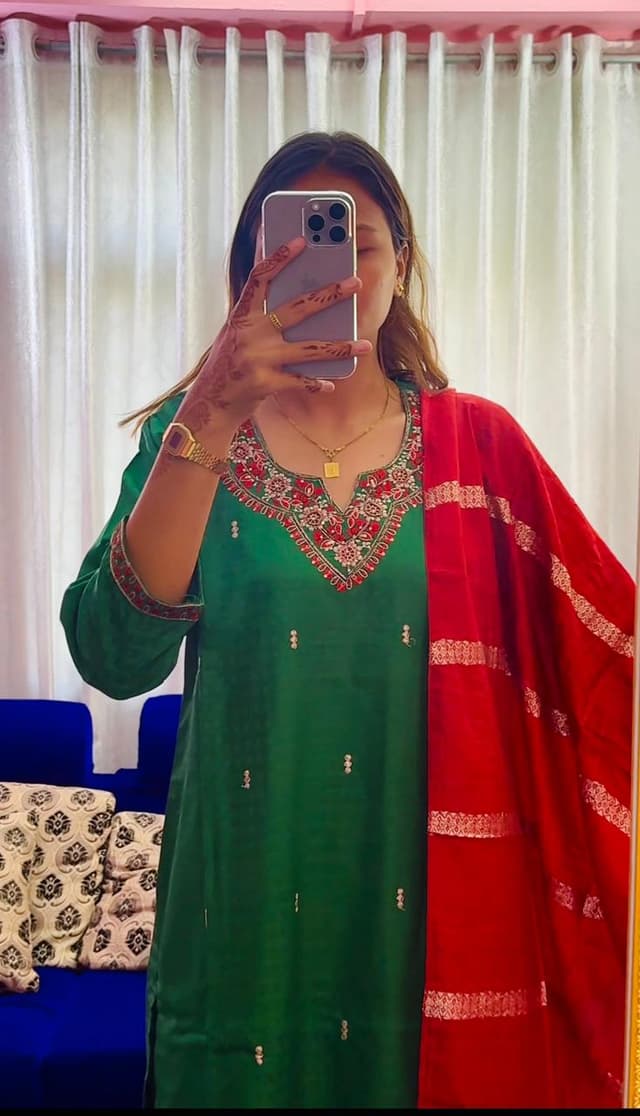 Royal Emerald Embroidered Suit Set