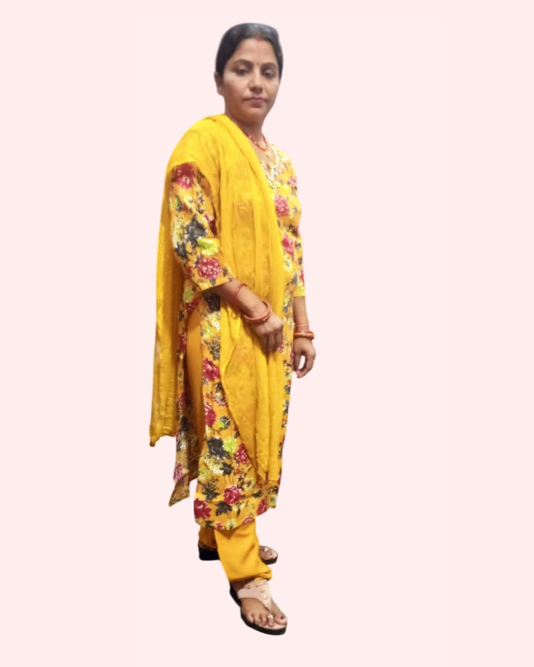 Women Viscose Rayon Kurti Pant Dupatta Set 1