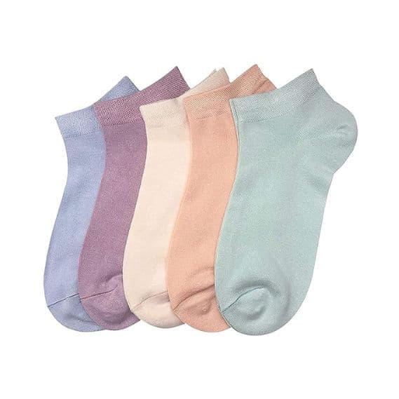 Pure Cotton Socks Pack of 3 different Assorted Colors Women's Premium Sports Ankle Socks 1
