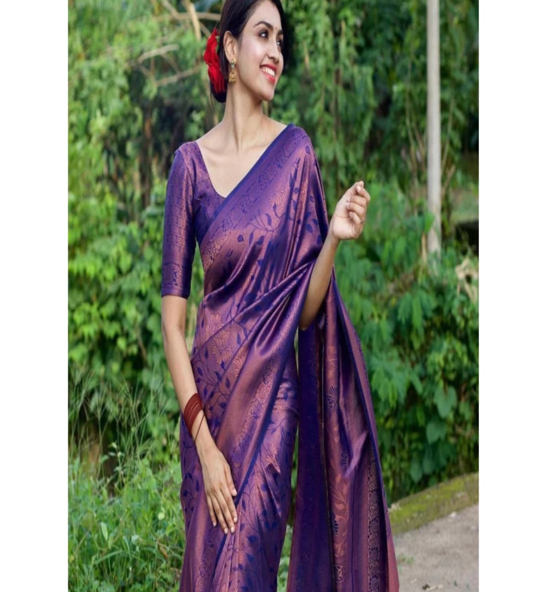 Woven Banarasi Pure Silk Saree With Blouse