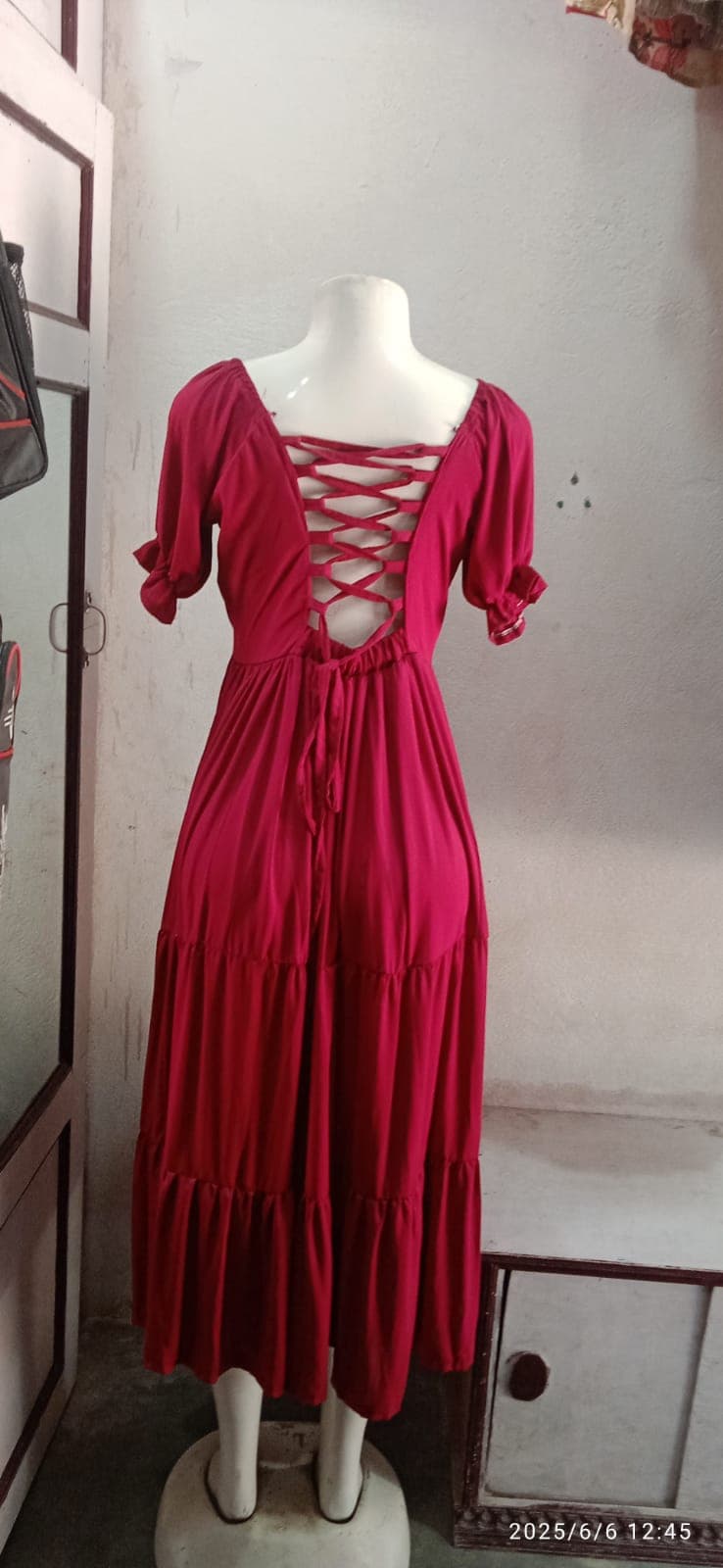 Women Summer Maxi Long Dress Backless Puff Sleeve Dress Square Neck Party Dresses for Women 2