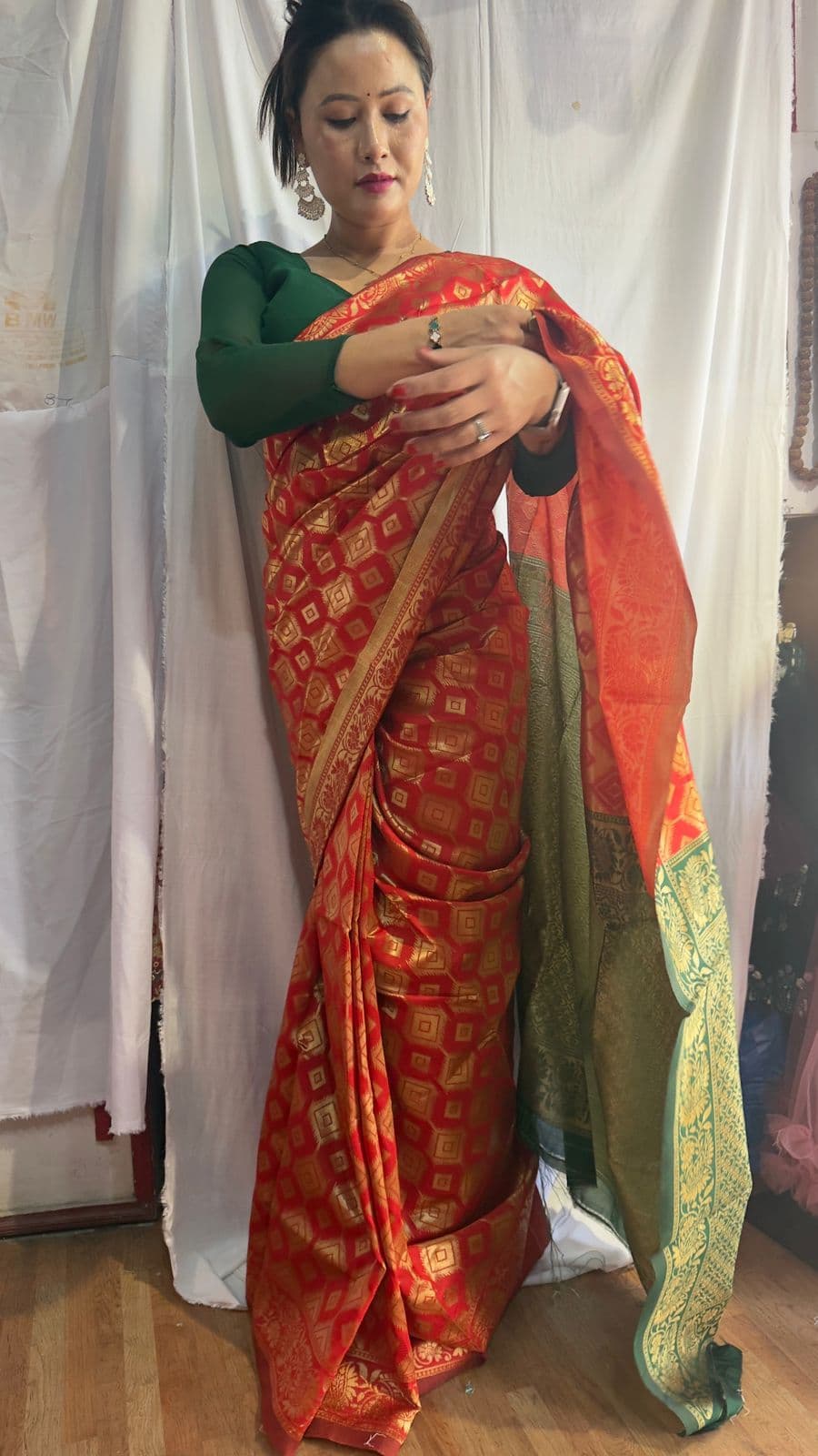 Menuka Saree Ethnic Motifs Zari Silk Blend Heavy Work Saree 1