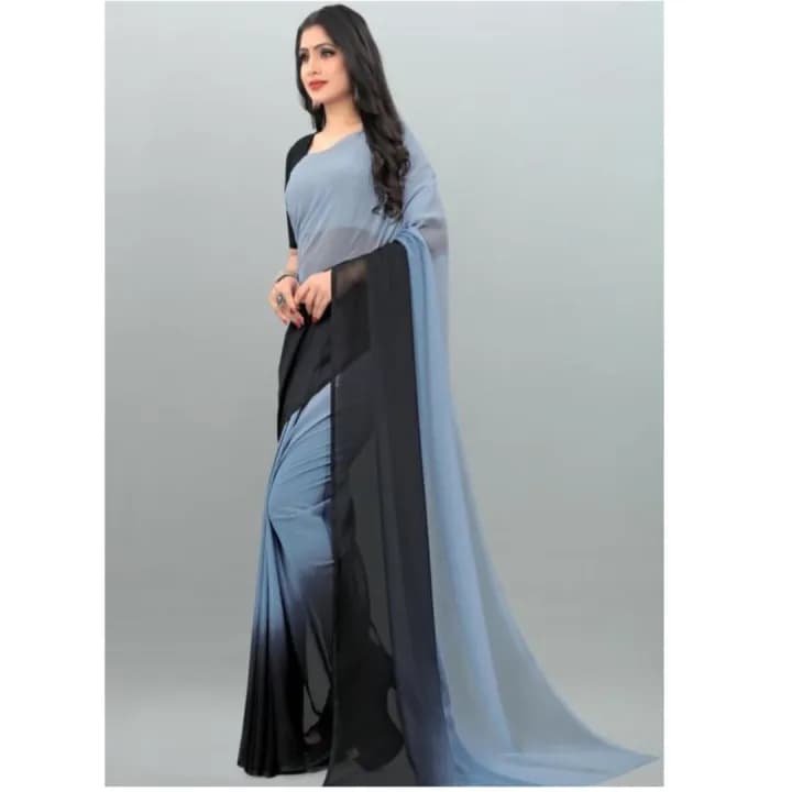Georgette Saree with Blouse Georgette Fabric Saree Blouse Included 1