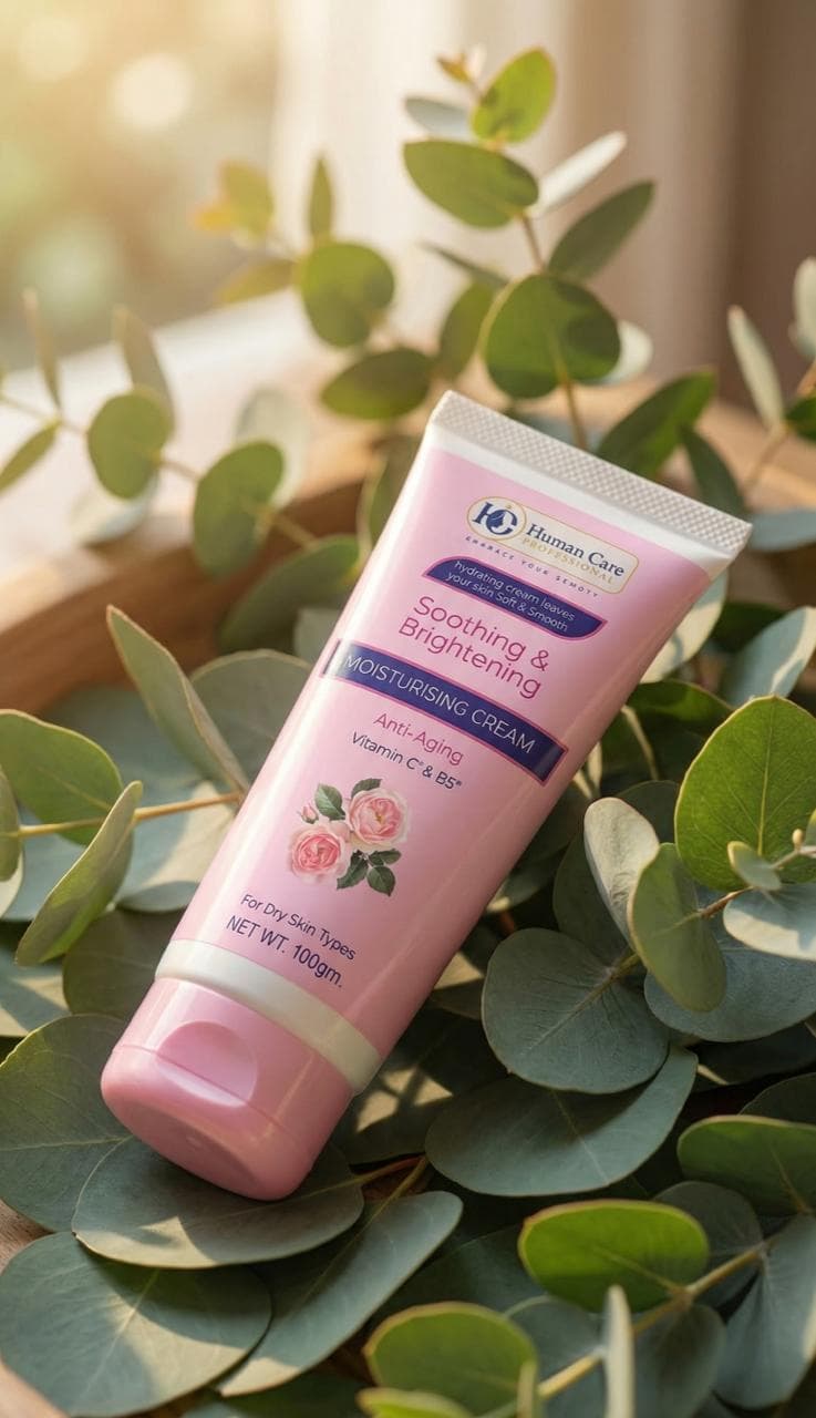 Human Care Smoothing and Brightening Moisturizing Cream, Anti- Aging, Vitamin C & B5  for Dry skin 100 G  5