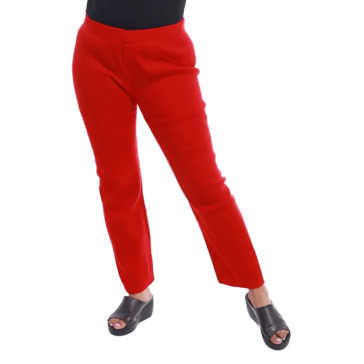 Red Acrylic Wool Handloom Woolen Plazzo For Women