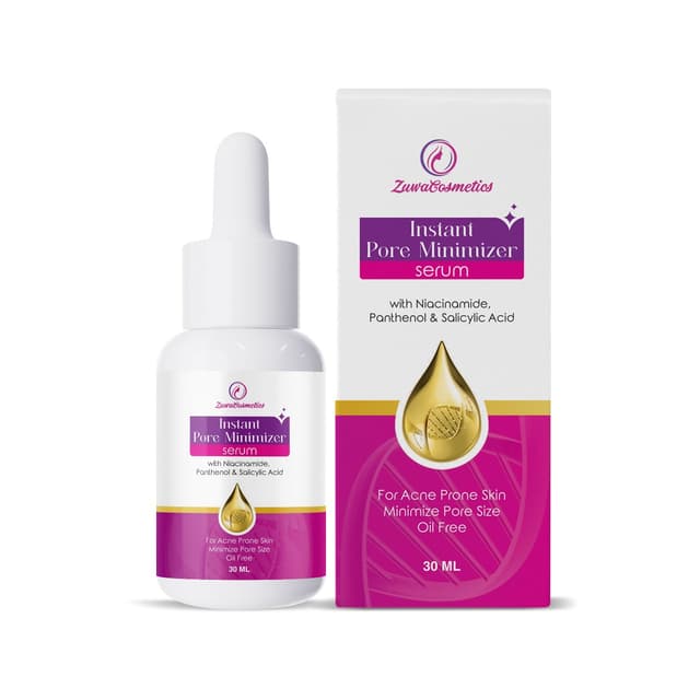 Zuwa Cosmetics Instant Pore Minimizing Serum For Open Pores For Oily Acne Prone Skin Controls Oils And Regulates Sebum 30m