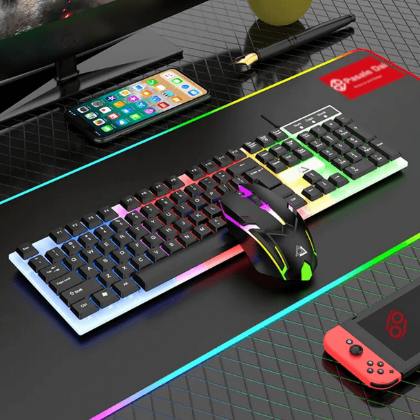 Bajeal RGB LED Backlight USB Gaming Keyboard And Mouse Combo 1