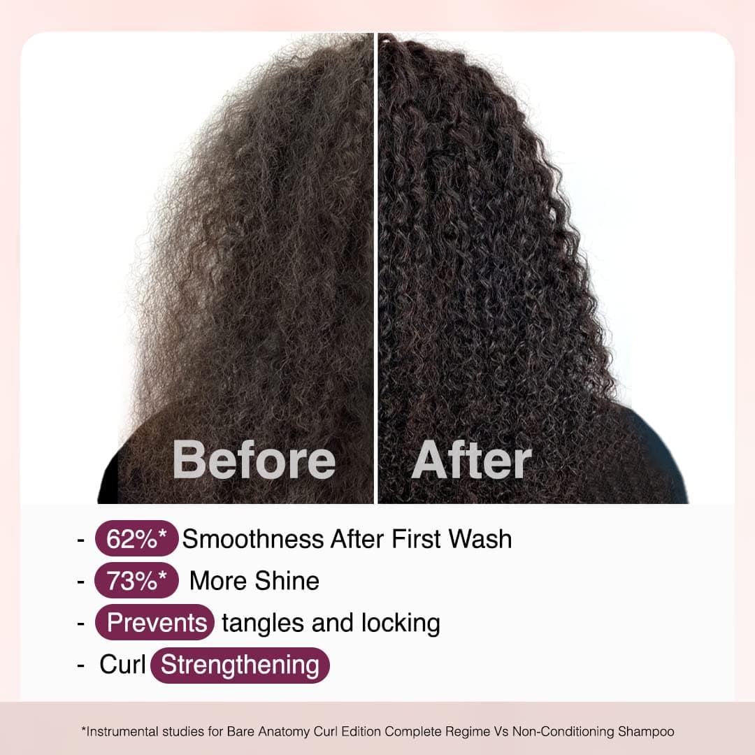 Bare Anatomy Curl Defining Gel | For Well Defined Shiny Curls | Curl Retention & 2X Frizz Protection For 48 Hours | Coconut Oil, Hyaluronic Acid & Castor Oil | | 140 ml 3