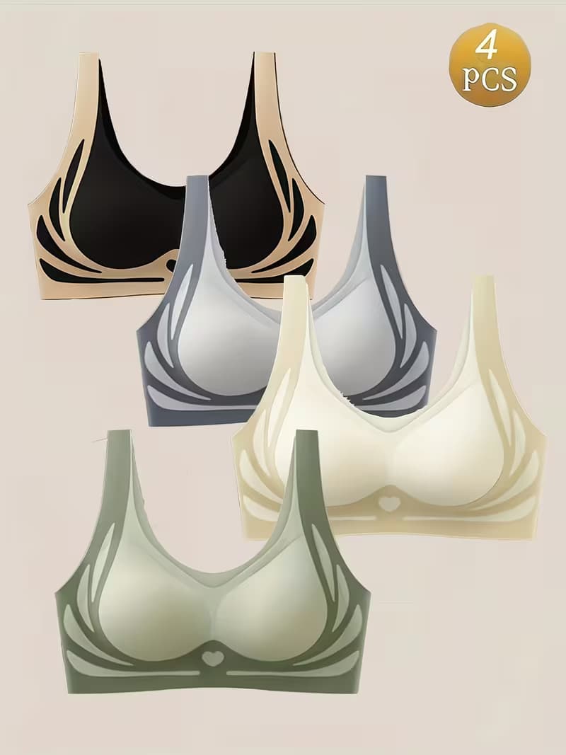 seamless, wireless push-up bra for women, with a full-back coverage design for support and comfort.  1