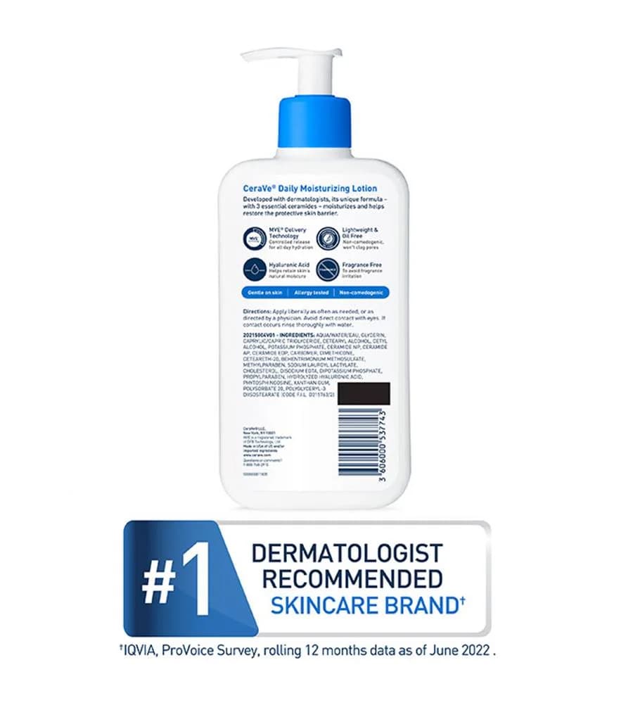 Cerave Daily Moisturizing Lotion 237ml, Cera Ve Daily Moisturizer, Face Hydrator, Gentle daily moisturizer 2