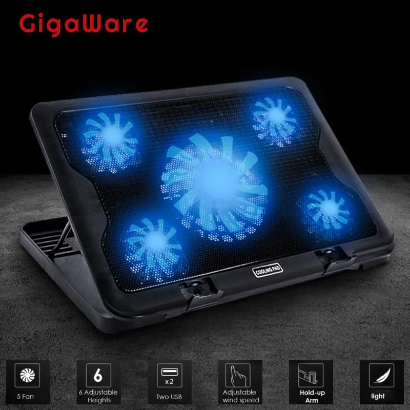 Gigaware Laptop Cooling Fan with 5 Fans and LED Laptop Cooler 1