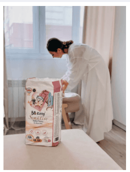 BB Kitty M Size Sensitive Series Pack of 2 (104 pcs total) Sensitive Series – Pull-up Baby Diapers (5-12 Months, 6-11kg) – Pant Style (52 pcs per pack) 1