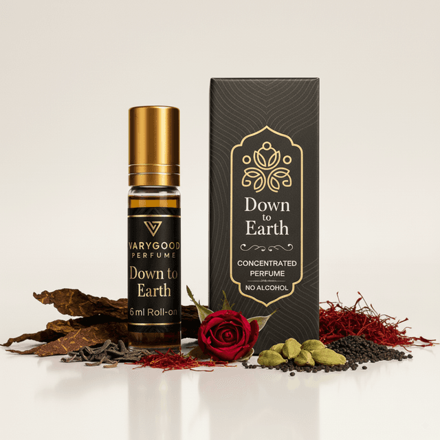 VaryGood Perfumes Down To Earth Attar Roll-On 6ml | Rich Earthy & Woody Perfume Rooted in Nature