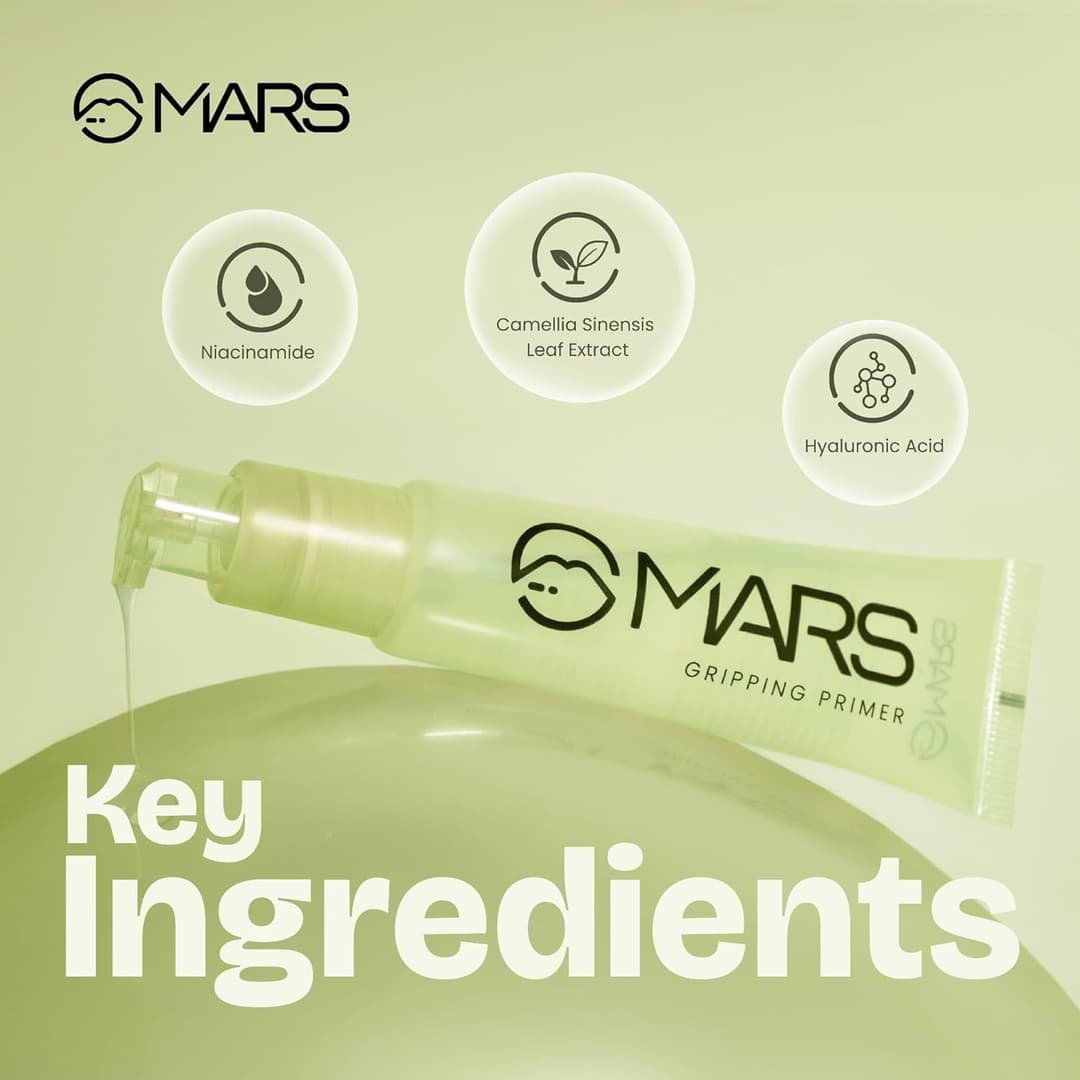 MARS Glow O' Clock Gel Primer for Face Makeup | Enriched with Green Tea Extracts | Dewy Primer | Long Lasting | Power Grip | Ideal for Dry Skin (30ml) 1