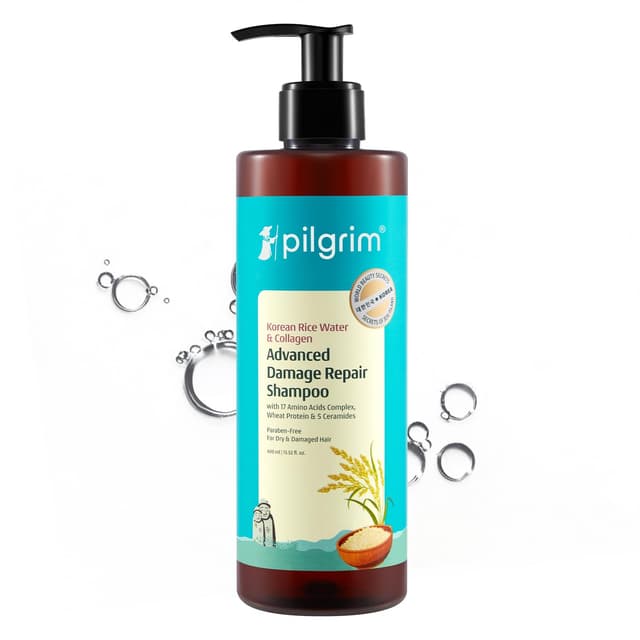 Pilgrim Korean Rice Water & Collagen Advanced Damage Repair Shampoo - 400ml 