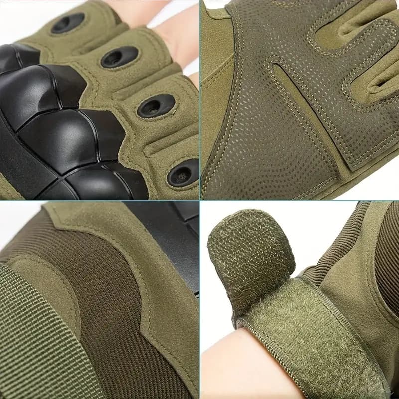 Gym Tactical Fitness Outdoor Protective Shell Antiskid Workout Riding Half Finger Gloves For Men 1