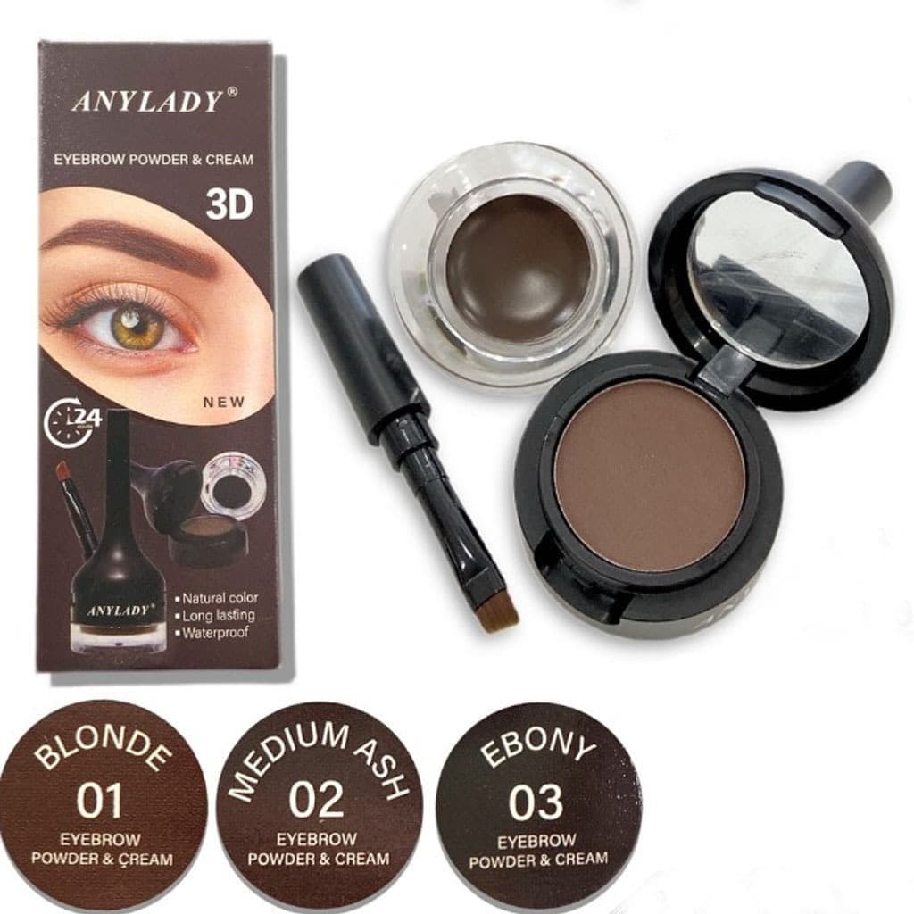 Eyebrow Powder & Cream 02 Medium ASH - ANYLADY Eyebrow Kit