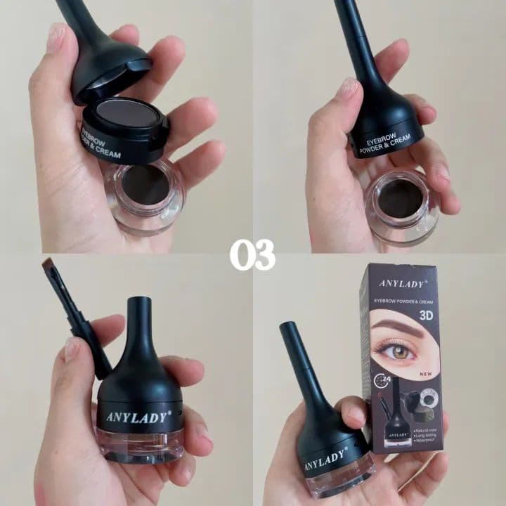 Eyebrow Powder & Cream 02 Medium ASH - ANYLADY Eyebrow Kit 2