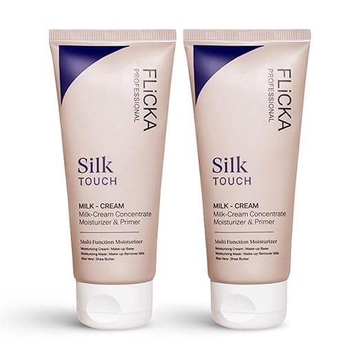 FLiCKA Silk Touch Moisturizer Primer | Hydrating, Lightweight, Long-Lasting | Pore Minimizer | Dermatologically Tested | All Skin Types | Makeup Base | 60g Each | Cruelty-Free | Pack of 2