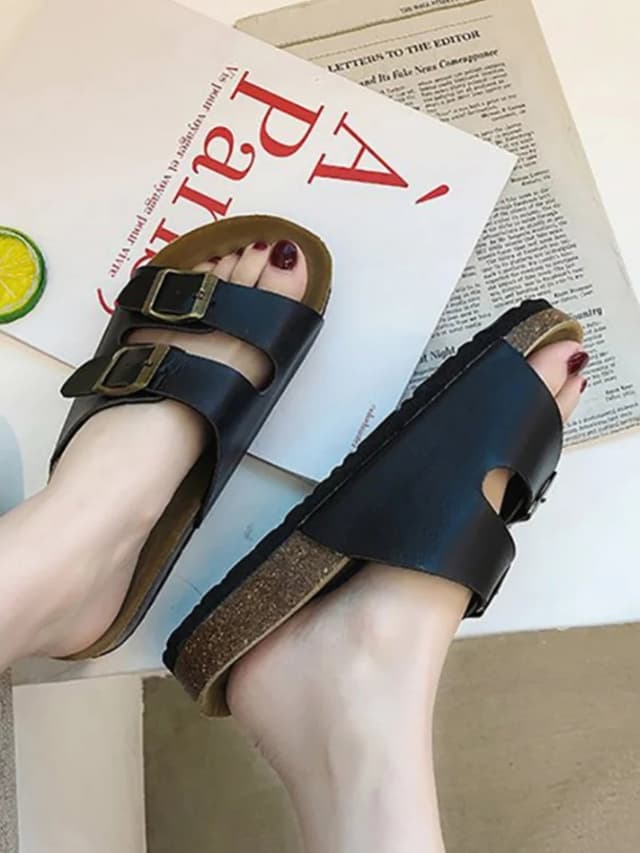 Double Strap Attractive  Women Korean Fashion Sandal ( EF-599)